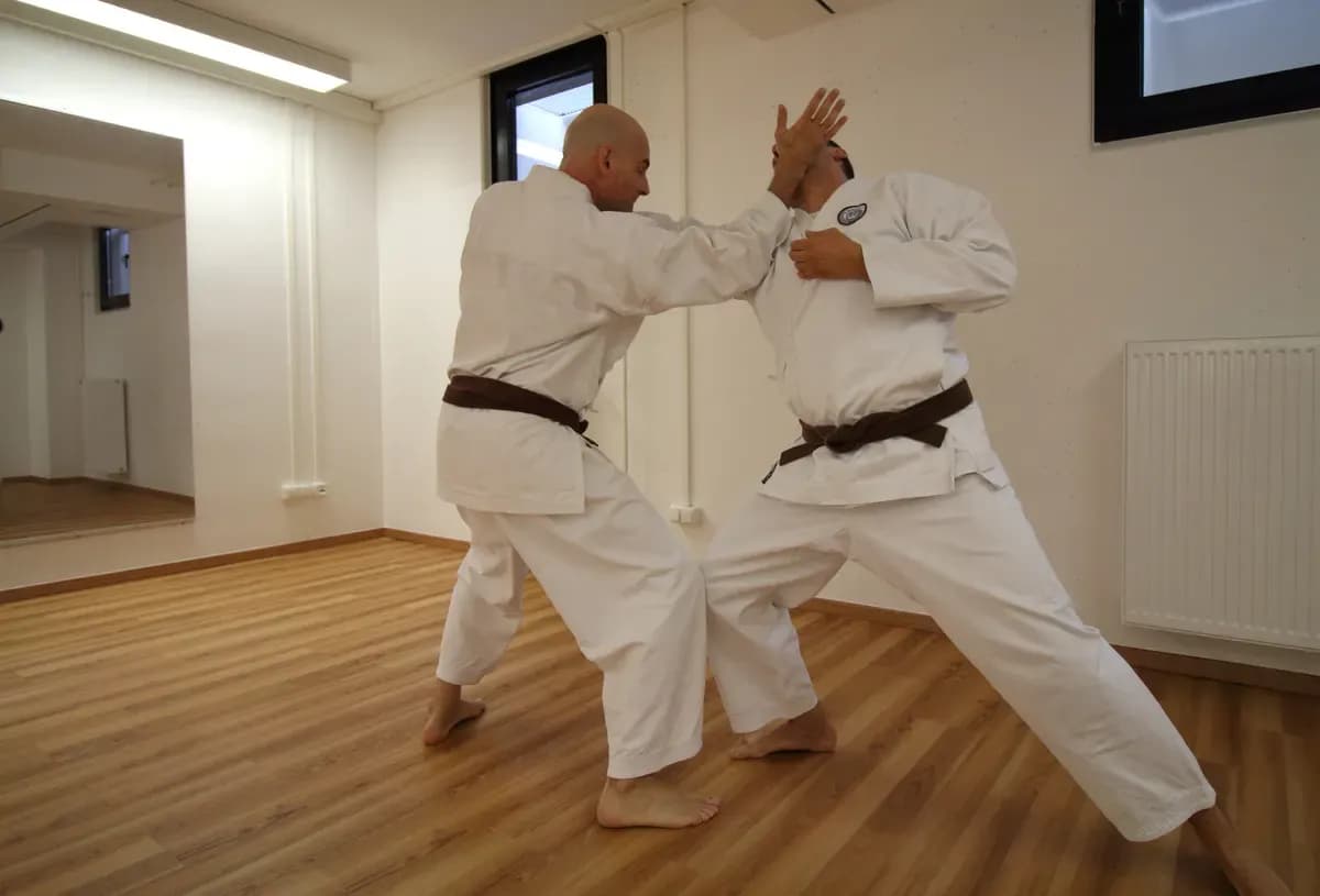 Partnerübung im Dojo des Kampfkunstvereins In-Yô Budo